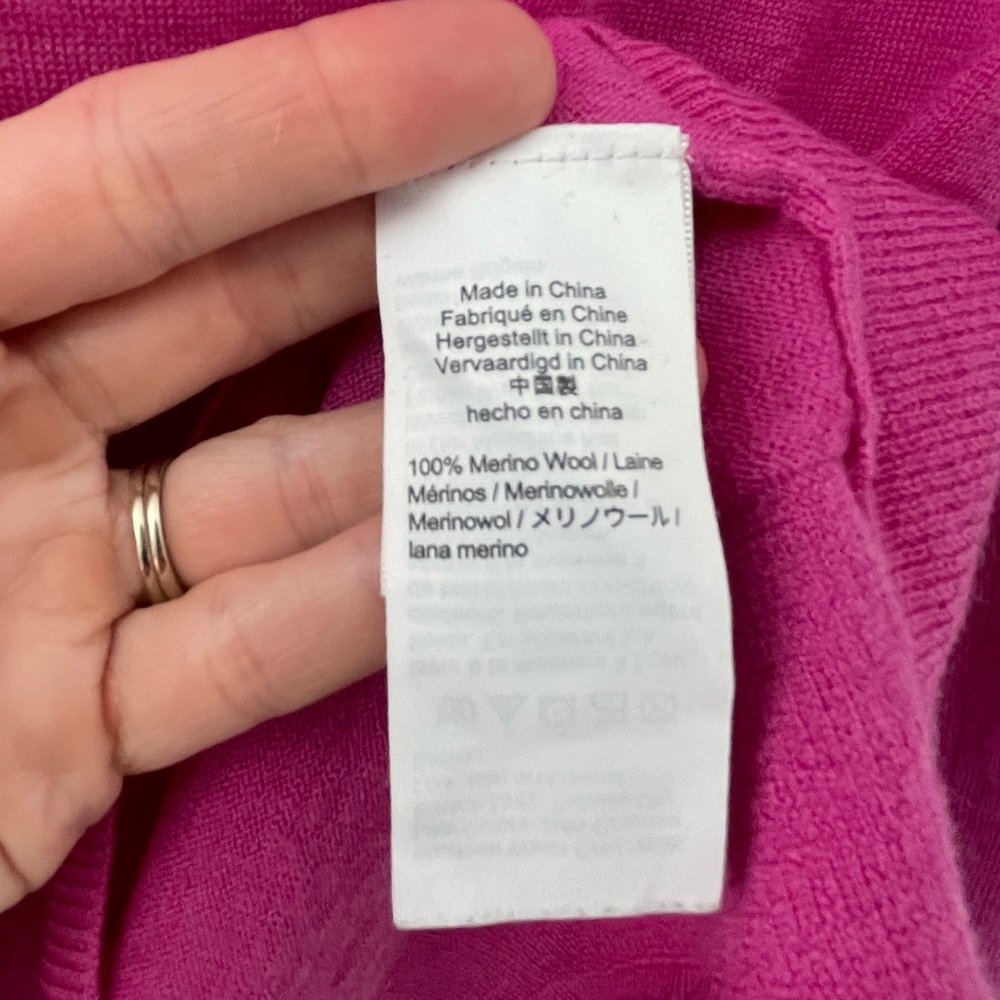 J. Crew Vibrant Pink Crew Neck Merino Wool Sweater - Picture 4 of 6